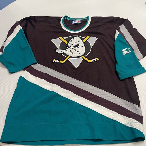 Vintage 90s Starter Anaheim Mighty Ducks Hockey Jersey NHL Stitched Men's Medium - Picture 1 of 10
